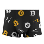 Bitcoin Symbol Pattern Print Men's Boxer Briefs