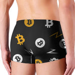 Bitcoin Symbol Pattern Print Men's Boxer Briefs
