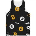 Bitcoin Symbol Pattern Print Men's Tank Top