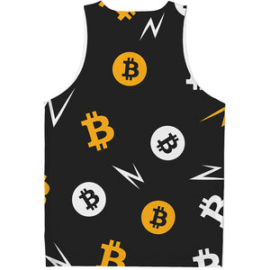 Bitcoin Symbol Pattern Print Men's Tank Top