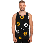 Bitcoin Symbol Pattern Print Men's Tank Top