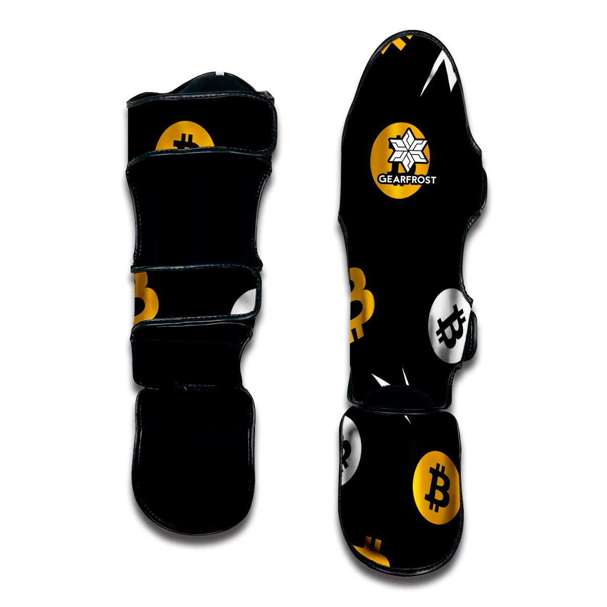 Bitcoin Symbol Pattern Print Muay Thai Shin Guard