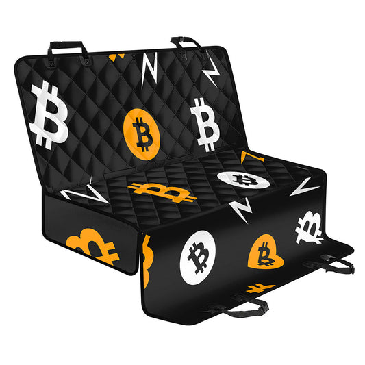 Bitcoin Symbol Pattern Print Pet Car Back Seat Cover
