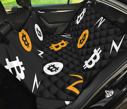 Bitcoin Symbol Pattern Print Pet Car Back Seat Cover