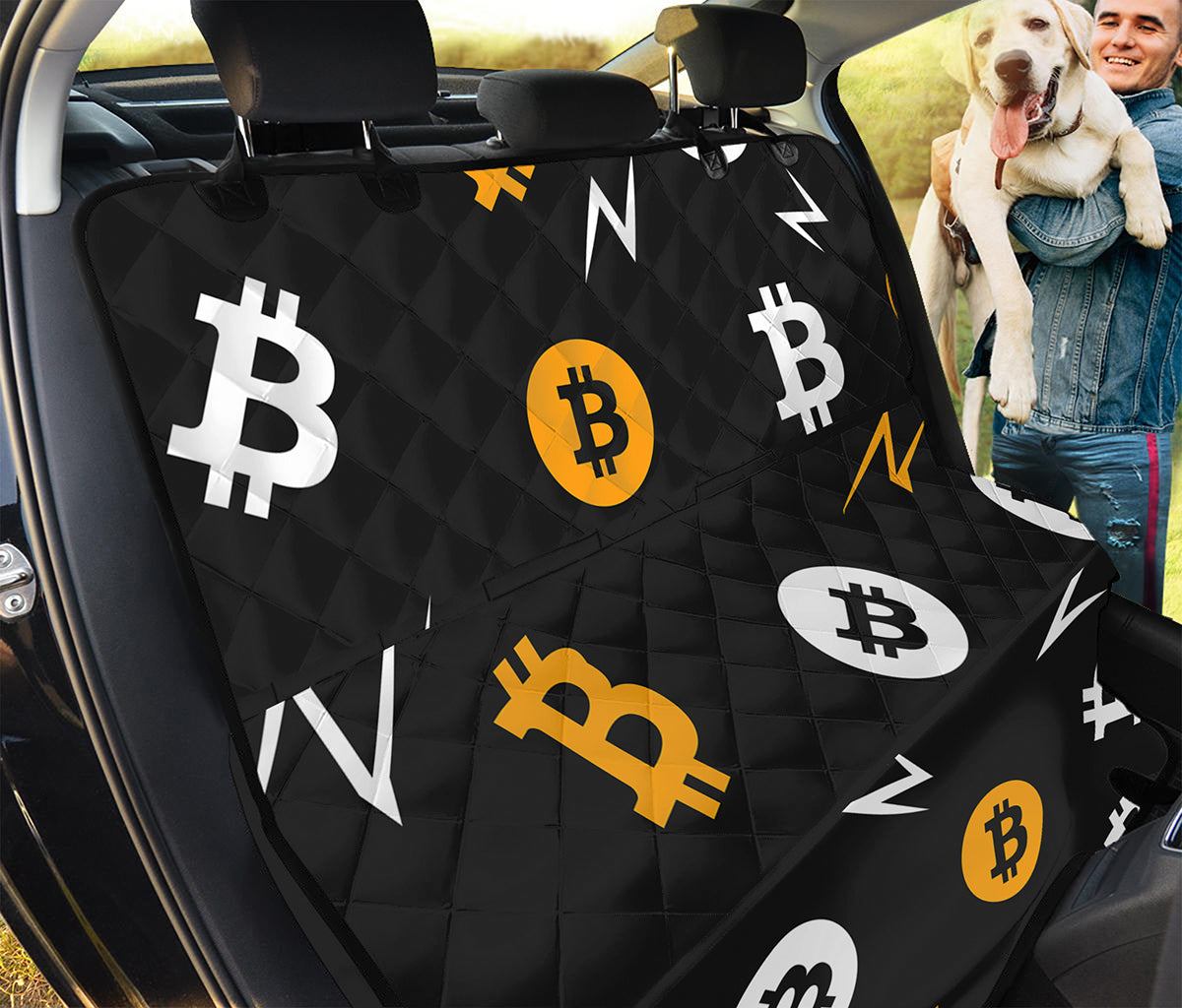 Bitcoin Symbol Pattern Print Pet Car Back Seat Cover