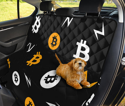 Bitcoin Symbol Pattern Print Pet Car Back Seat Cover