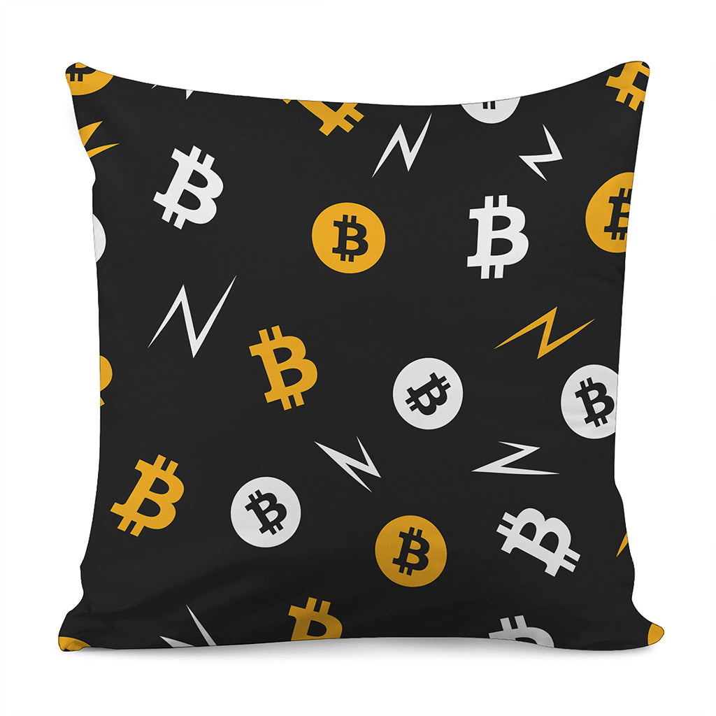 Bitcoin Symbol Pattern Print Pillow Cover