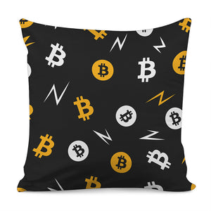 Bitcoin Symbol Pattern Print Pillow Cover