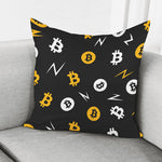 Bitcoin Symbol Pattern Print Pillow Cover