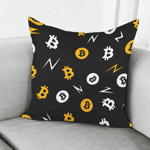 Bitcoin Symbol Pattern Print Pillow Cover