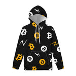 Bitcoin Symbol Pattern Print Pullover Hoodie