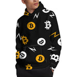 Bitcoin Symbol Pattern Print Pullover Hoodie