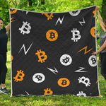 Bitcoin Symbol Pattern Print Quilt