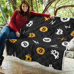 Bitcoin Symbol Pattern Print Quilt