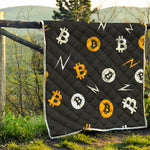 Bitcoin Symbol Pattern Print Quilt