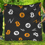 Bitcoin Symbol Pattern Print Quilt