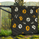 Bitcoin Symbol Pattern Print Quilt