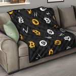 Bitcoin Symbol Pattern Print Quilt