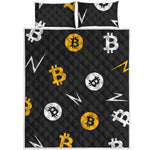 Bitcoin Symbol Pattern Print Quilt Bed Set