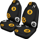 Bitcoin Symbol Pattern Print Universal Fit Car Seat Covers