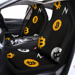 Bitcoin Symbol Pattern Print Universal Fit Car Seat Covers