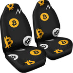 Bitcoin Symbol Pattern Print Universal Fit Car Seat Covers