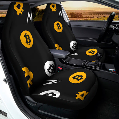 Bitcoin Symbol Pattern Print Universal Fit Car Seat Covers