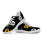 Bitcoin Symbol Pattern Print White Sneakers