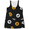 Bitcoin Symbol Pattern Print Women's Racerback Tank Top