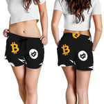 Bitcoin Symbol Pattern Print Women's Shorts