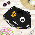 Bitcoin Symbol Pattern Print Women's Shorts