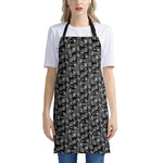 Black Adinkra Symbols Pattern Print Apron