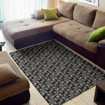 Black Adinkra Symbols Pattern Print Area Rug