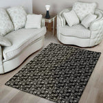 Black Adinkra Symbols Pattern Print Area Rug