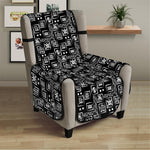 Black Adinkra Symbols Pattern Print Armchair Protector