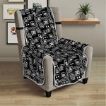 Black Adinkra Symbols Pattern Print Armchair Protector