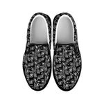 Black Adinkra Symbols Pattern Print Black Slip On Shoes