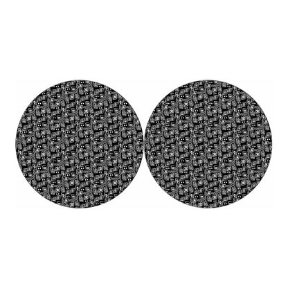 Black Adinkra Symbols Pattern Print Car Coasters