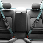 Black Adinkra Symbols Pattern Print Car Seat Belt Covers