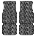 Black Adinkra Symbols Pattern Print Front and Back Car Floor Mats