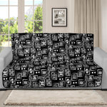 Black Adinkra Symbols Pattern Print Futon Protector