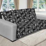 Black Adinkra Symbols Pattern Print Futon Protector