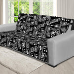 Black Adinkra Symbols Pattern Print Futon Protector