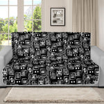 Black Adinkra Symbols Pattern Print Futon Protector