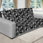 Black Adinkra Symbols Pattern Print Futon Protector