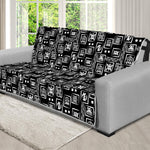 Black Adinkra Symbols Pattern Print Futon Protector