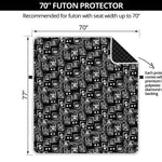 Black Adinkra Symbols Pattern Print Futon Protector