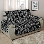 Black Adinkra Symbols Pattern Print Half Sofa Protector