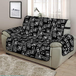 Black Adinkra Symbols Pattern Print Half Sofa Protector