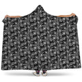 Black Adinkra Symbols Pattern Print Hooded Blanket